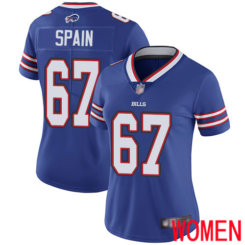 Women Buffalo Bills 67 Quinton Spain Royal Blue Team Color Vapor Untouchable Limited Player NFL Jersey